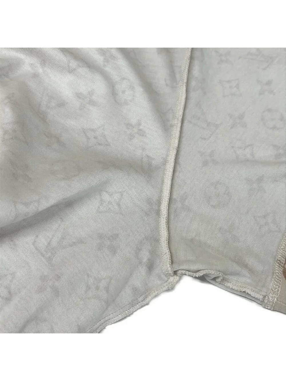★SOLD★ Louis Vuitton Short Sleeve T-Shirt L Beige Light Brown Black Crew Neck - Picture 8 of 9